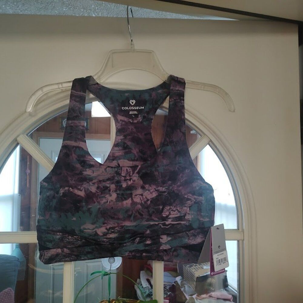 New Colosseum Moisture Wicking Purple Multi-Color Sports Bra Women's L